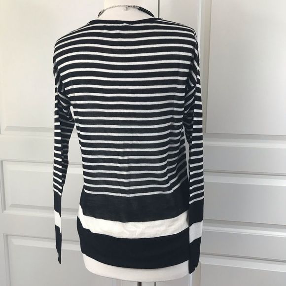 Loft semi sheer striped sweater. Size M - Picture 2 of 7